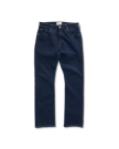 Front view of Men's Slim Straight Stretch Denim - Dark Indigo on plain background