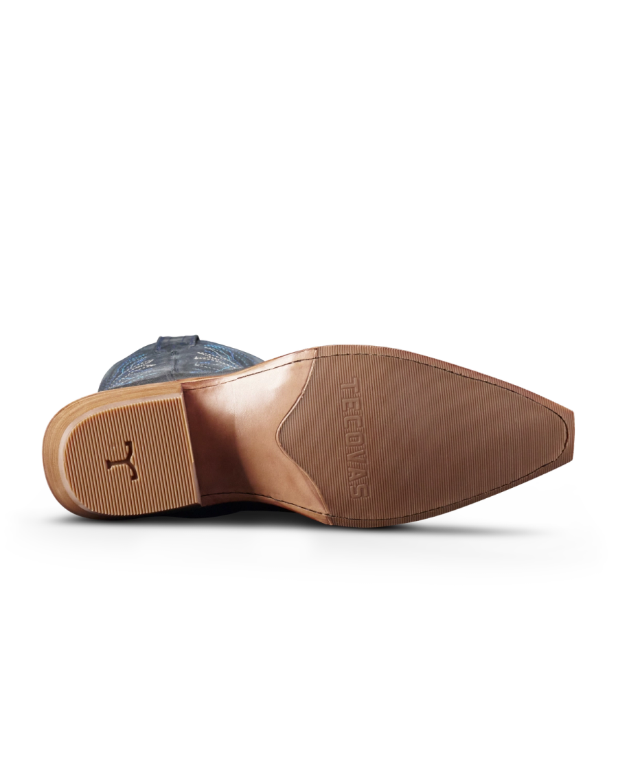 The Annie Snip Toe Cowgirl Boot - Blue goat | Tecovas