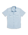 Closeup detail view of Men's Performance Western Pearl Snap SS - Sky
