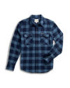 Front view of Men's Everyday Flannel LS - Navy / Evening Blue on plain background