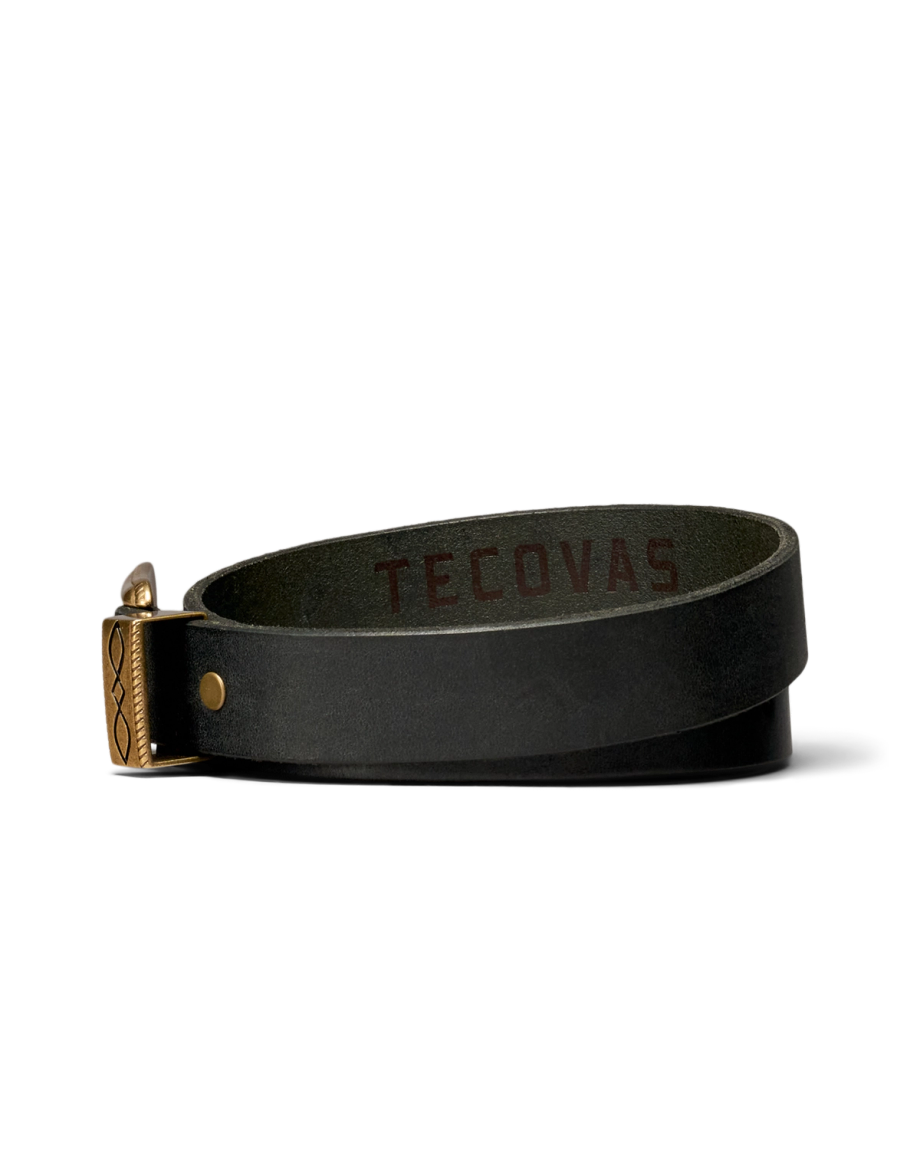 Back view of Women's 3 Piece Belt - Midnight on plain background