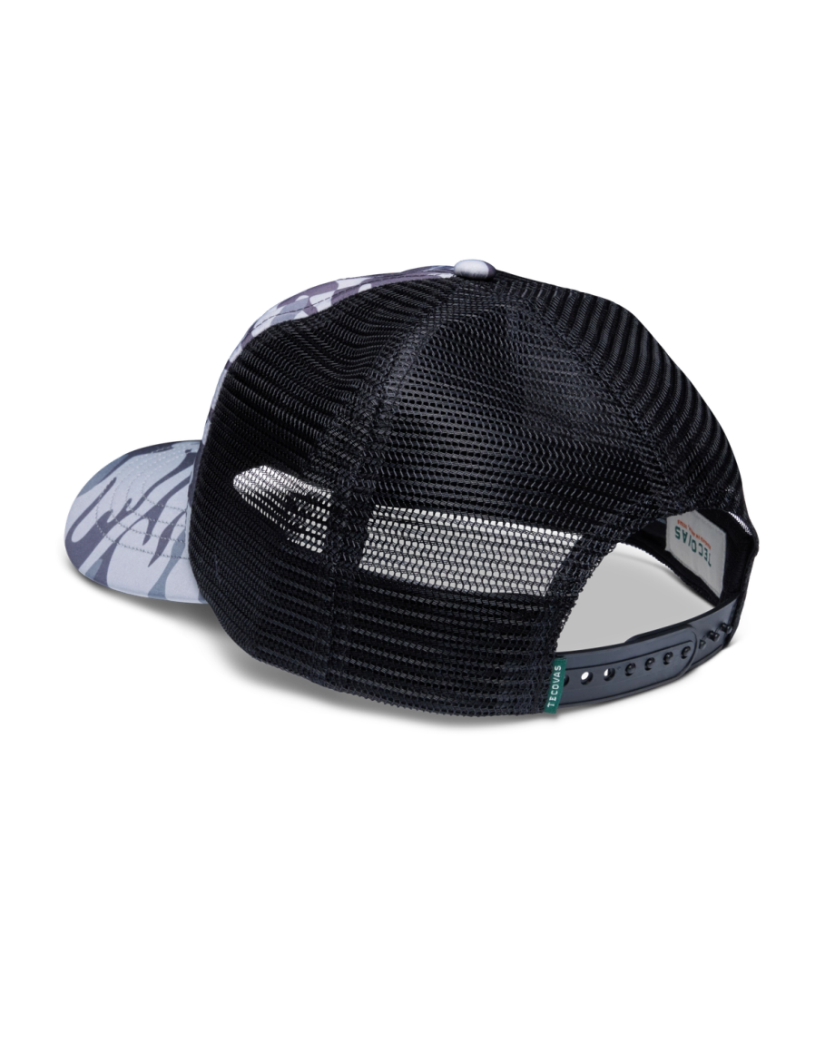 Back view of Western Goods 5-Panel Low Pro Trucker - Gray Camo on plain background