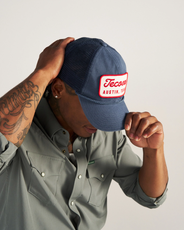 Profile view of Mechanic Trucker - Washed Blue on plain background