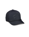 Dark gray baseball cap with mesh back and "Tecovas Quality Made Western Austin" text on the front. Features a cord across the brim.