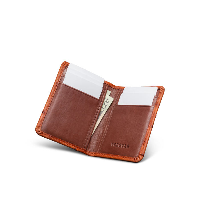 Front view of Bifold Card Case - Pecan on plain background