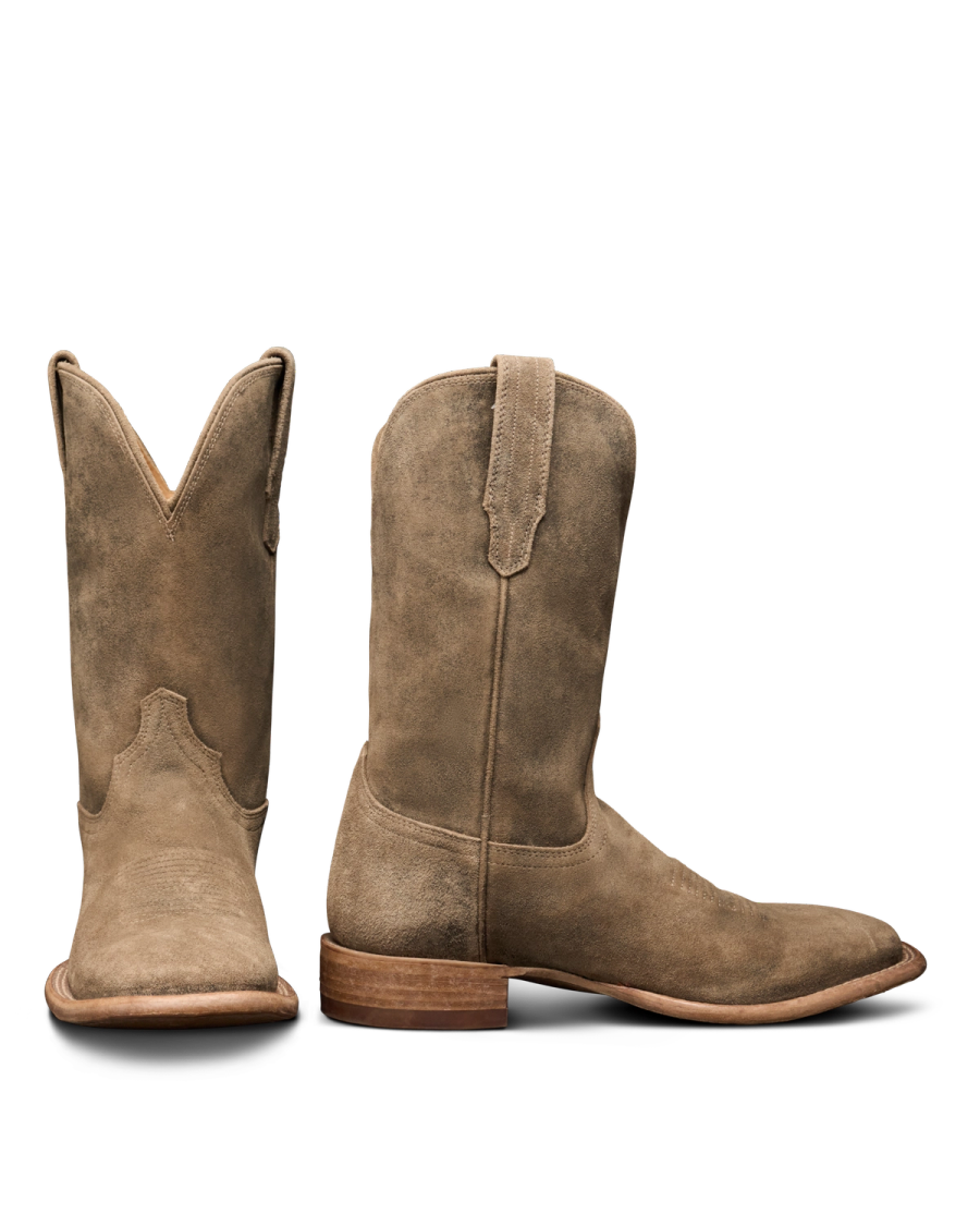 The Doc Square Toe Cowboy Boot - Tan suede | Tecovas display picture 2