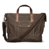 Front view of Waxed Canvas Commuter Tote - Moss on plain background