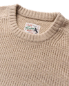 Closeup detail view of Men's Crew Neck Desert Sweater - Bone Heather