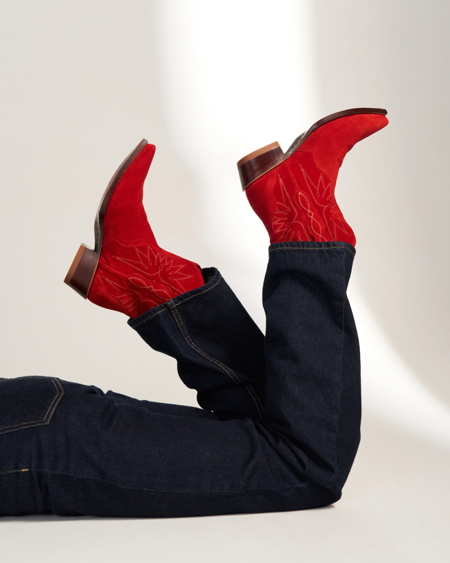 View of The Lynn - Barn Red Suede