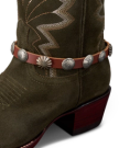 Closeup view of Boot Bracelet - Brown / Silver