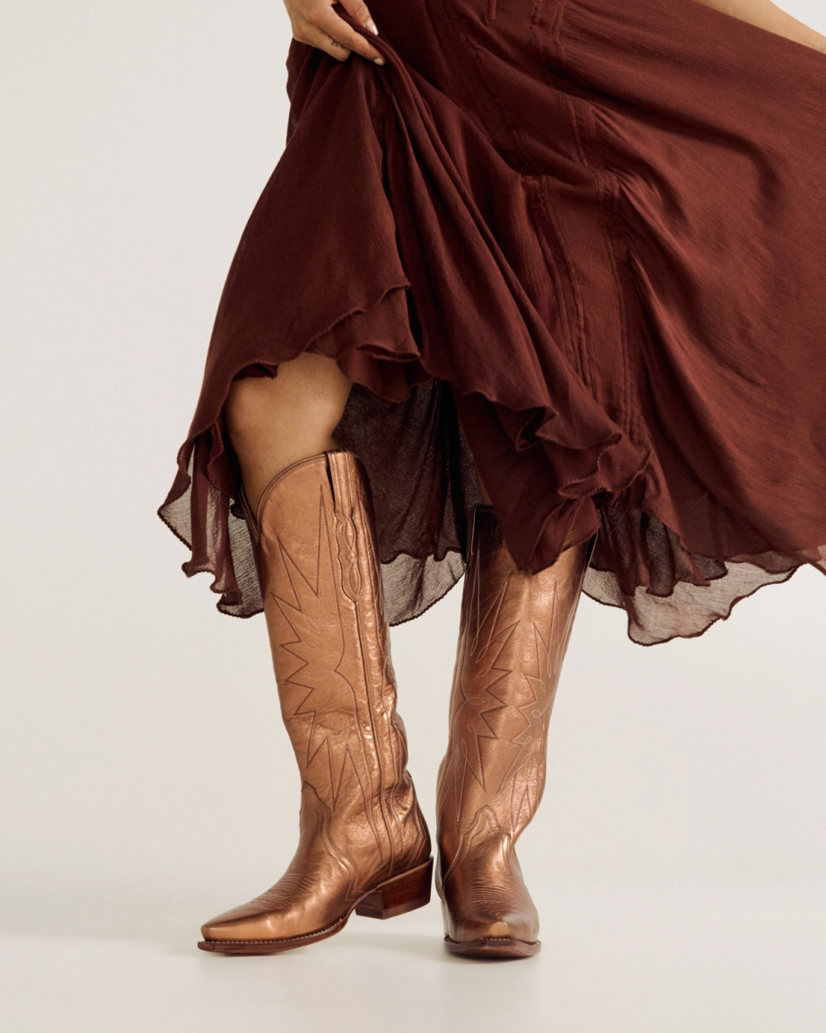 View of The Loretta - Copper Cowhide