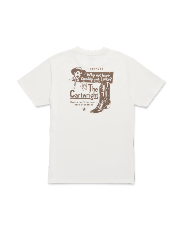 Back view of Men's Quality and Looks T-Shirt - Bone/Brown on plain background