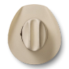 Top view of Cattleman Straw Cowboy Hat - Natural on plain background