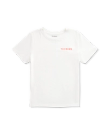 A plain white short-sleeve T-shirt with "TECOVAS" printed in small red letters on the upper left chest.
