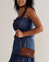 View of Concho Chain Crossbody - Saddle