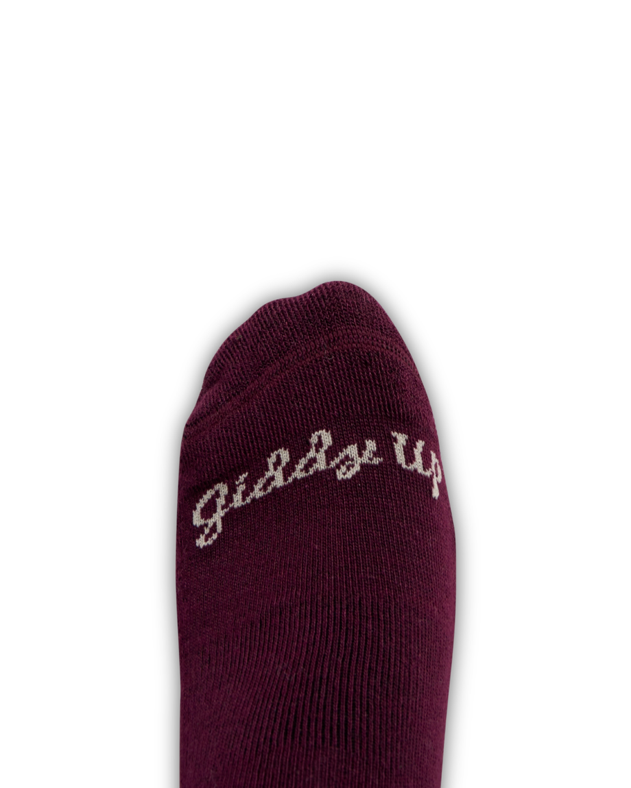View of Giddy Up Ankle Sock (2-Pack) - Cream / Burgundy