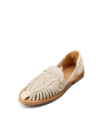 Quarterfront view of The Maya - Bone Cowhide on plain background