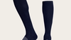 Image of black, tall cut boot socks