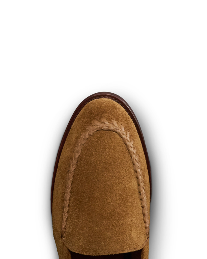 Toe view of The Claire Braid - Sienna on plain background