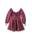 View of Women's L/S Mini Dress - Burgundy Floral
