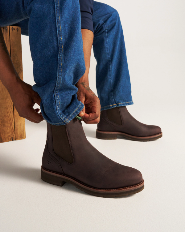 View of The Rugged Chelsea - Umber Cowhide