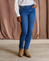 Front view of Women's Mid-Rise Stovepipe Jeans - Medium on model