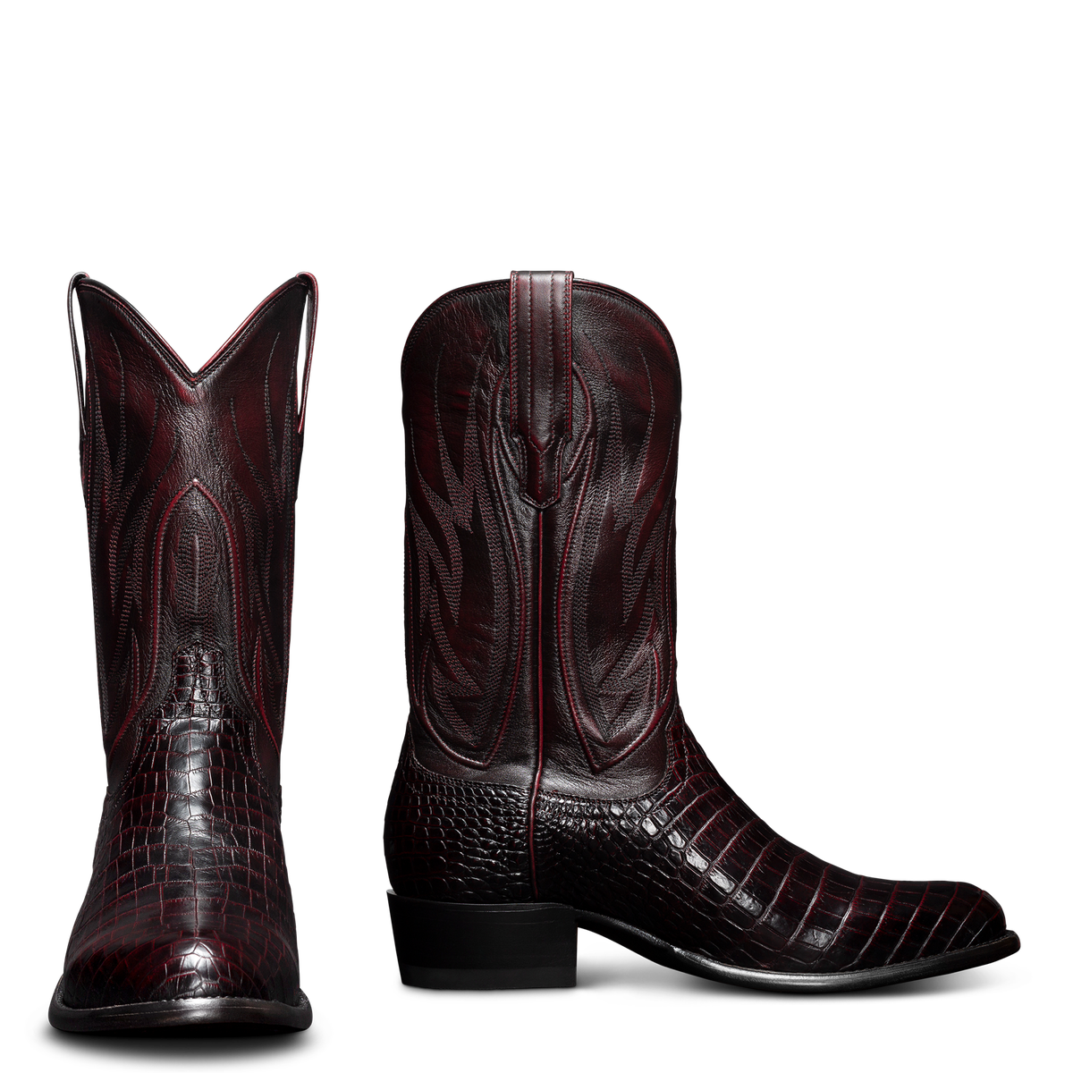 The Cooper in Black Cherry Crocodile - Men