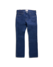 Front view of Men's Slim Straight Heritage Denim - Dark Blue on plain background