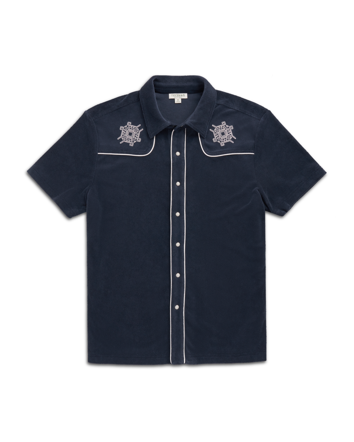 The Men's Terry Pearl Snap - Blue cotton | Tecovas