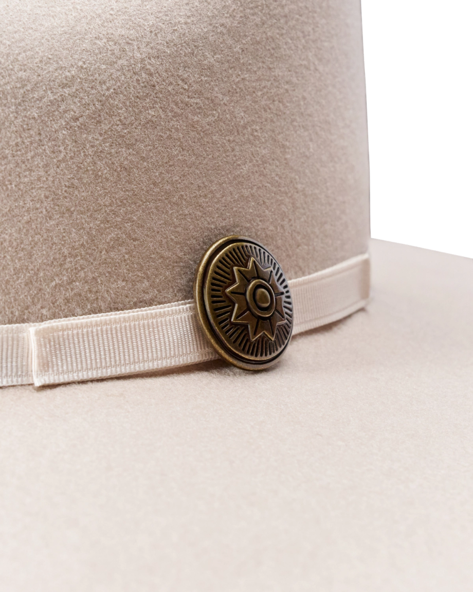 Closeup view of Concho Hat Pin - Antique Brass