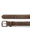 Closeup view of Men's Tecovas x Mossy Oak Belt - Brown / OG Bottomland