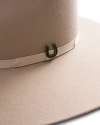 Closeup view of The Belle Wool Cowgirl Hat - Cream