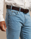 Front view of Men's Premium Standard Jeans (II) - Light on model