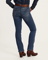 Back view of Women's High-Rise Straight Jean (II) - Medium on plain background