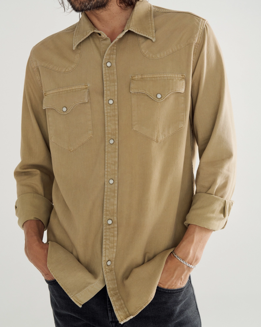 Men's Denim Long Sleeve Pearl Snap | Tecovas