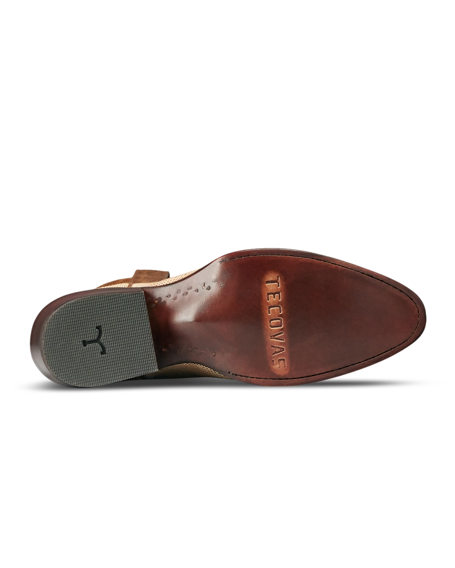 Sole view of The Jamie - Heritage Tan Lizard on plain background