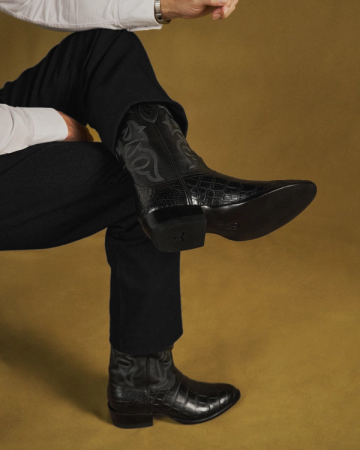 View of The Stallion x Tecovas Boot - Midnight Giant Gator