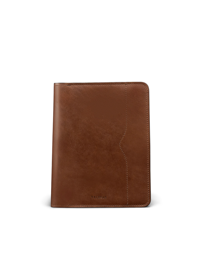 Front view of Bartlett Notebook - Cognac on plain background