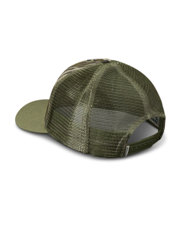 Quarterback view of Tecovas x Mossy Oak Bottomlands Trucker - MO Original Bottomland on plain background