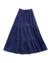 Front view of Women’s Bandana Midi Skirt - Navy on plain background