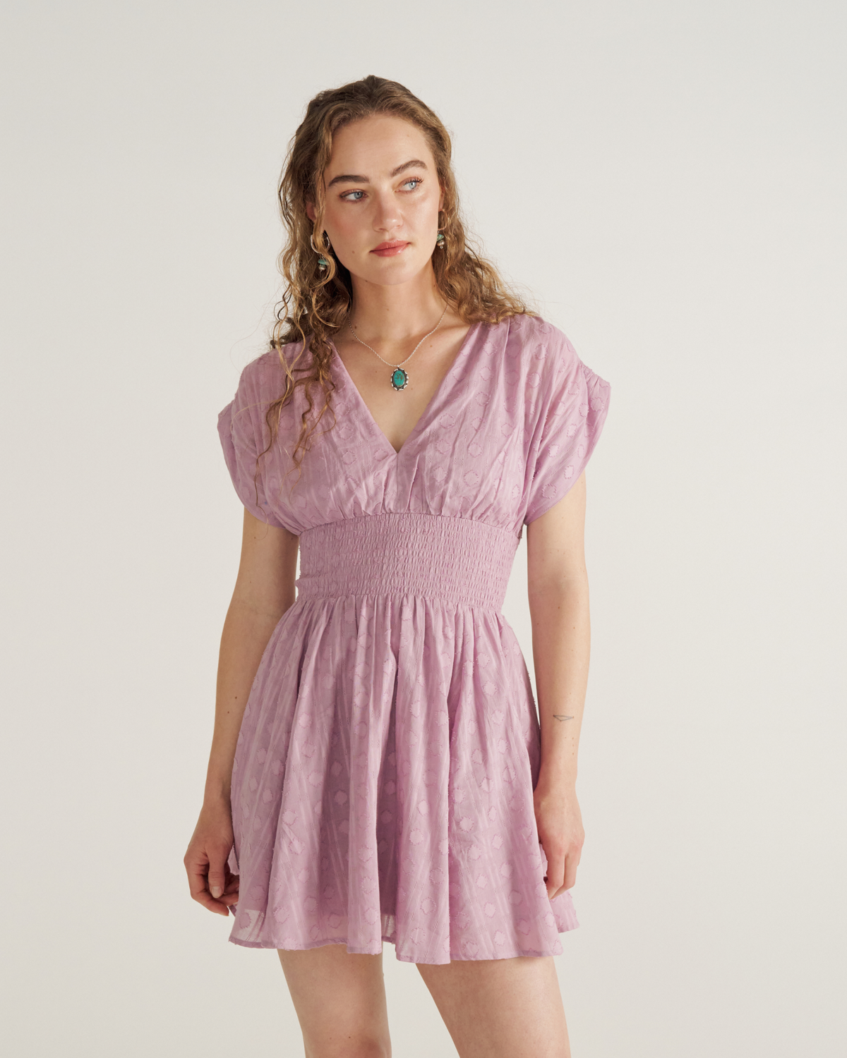 Women's Mini V-Neck Ruched Dress | Tecovas