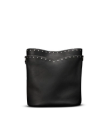 Front view of Shoulder Bucket Bag - Black on plain background