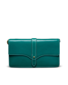 Front view of Women's Sierra Convertible Crossbody - Lagoon on plain background