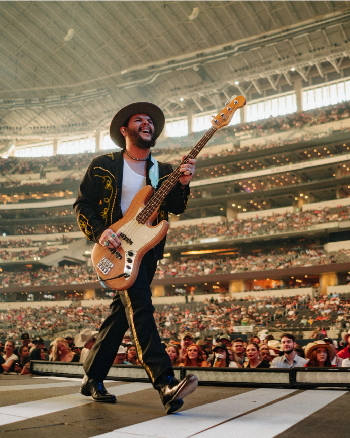 Man playing guitar on stage