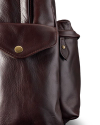 Closeup view of Men's Leather Backpack - Dark Brown