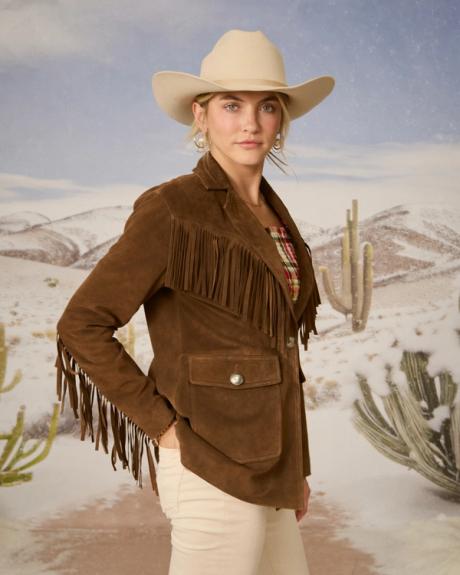 Tecovas WOMEN'S SUEDE FRINGE BLAZER