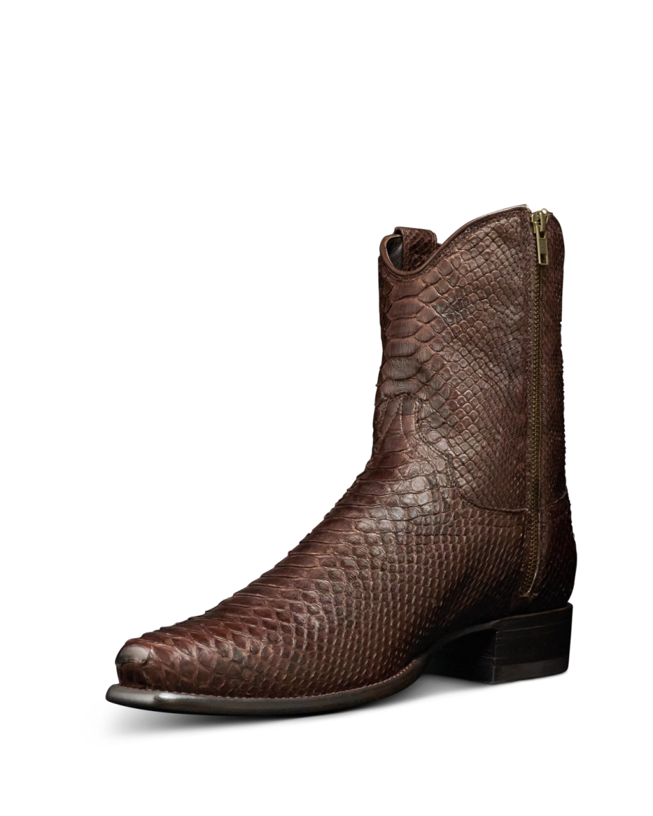 Quarterfront view of The Jack - Chocolate Python on plain background