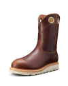 Quarterfront view of LongHaul Waterproof Roper Composite Toe Work Boot - Maple on plain background