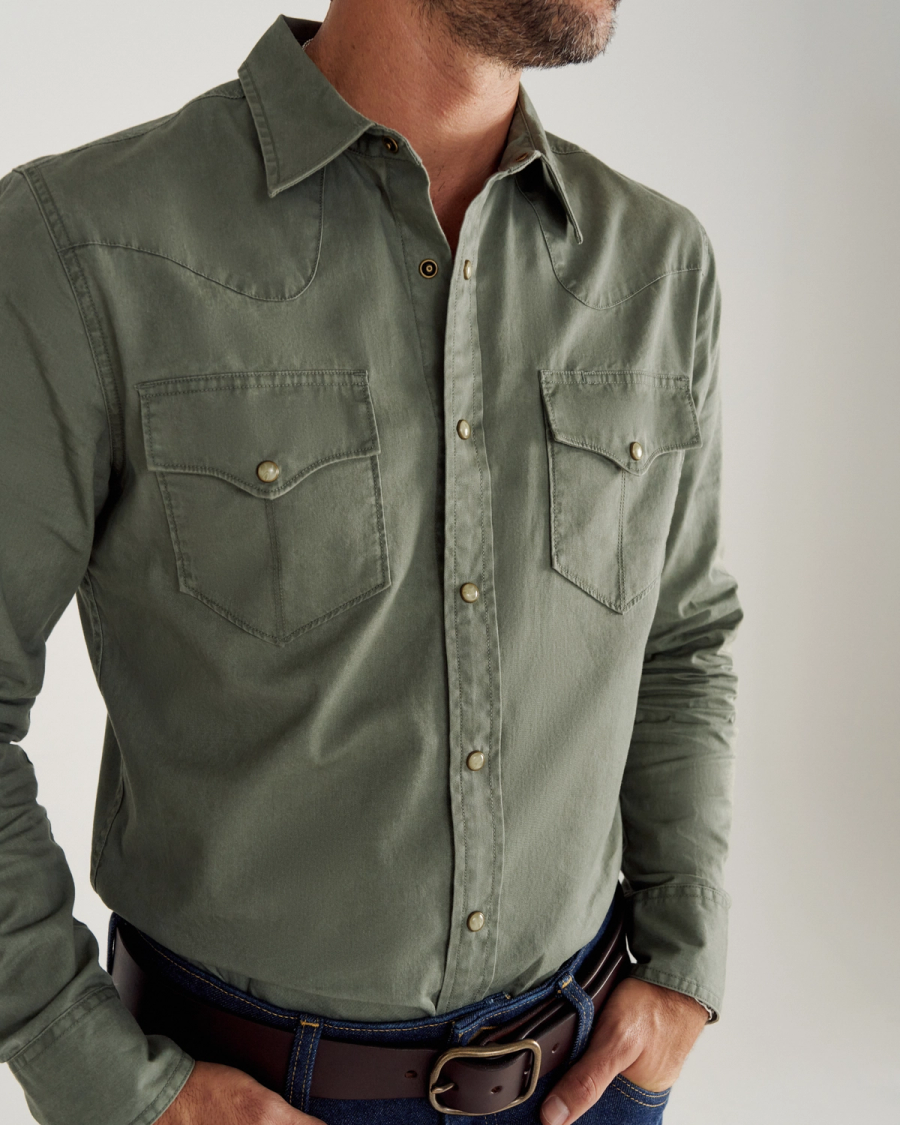 The Thorn Stopper Pearl Snap - Green cotton | Tecovas