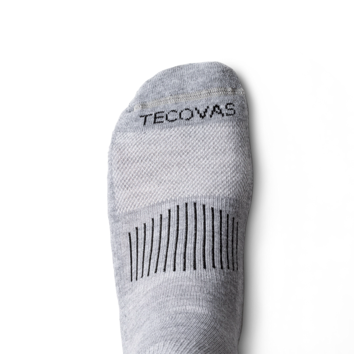 Toe view of Boot Socks - Gray on plain background